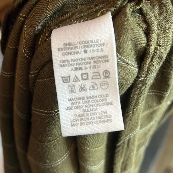 Free People Green Striped Oversized Blouse XS - Picture 7 of 7